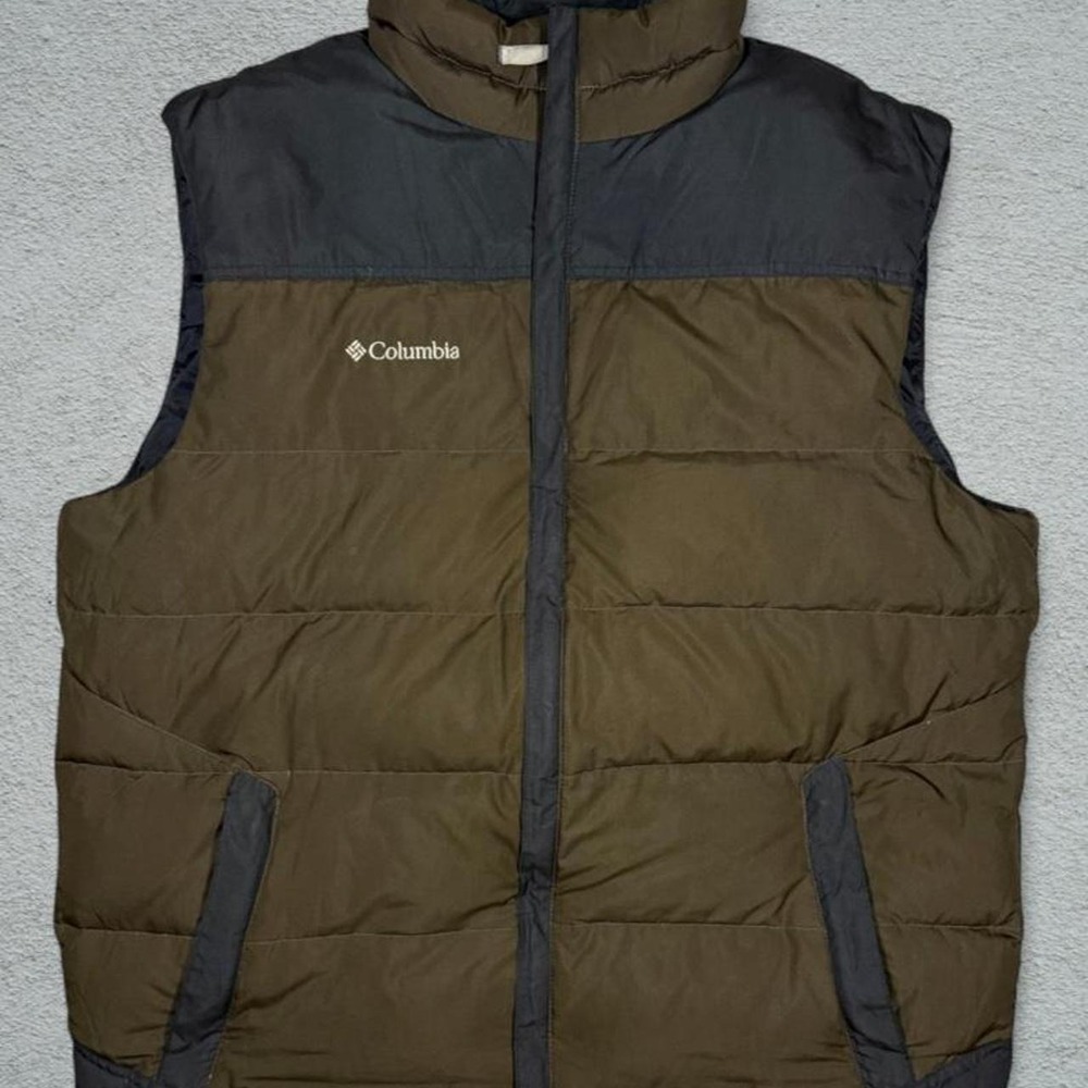 Columbia Sportswear Mens Puffer Vest Brown Black Down Mix Gilet SM1028 L